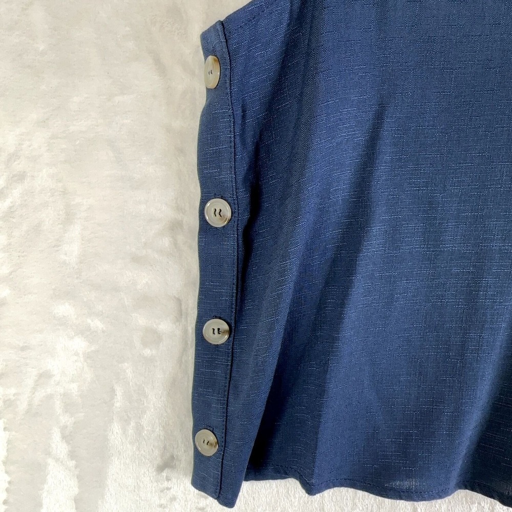 The Good Jane Womens Tank Top Medium Blue Textured Sleeveless Coastal Minimalist - Picture 8 of 9